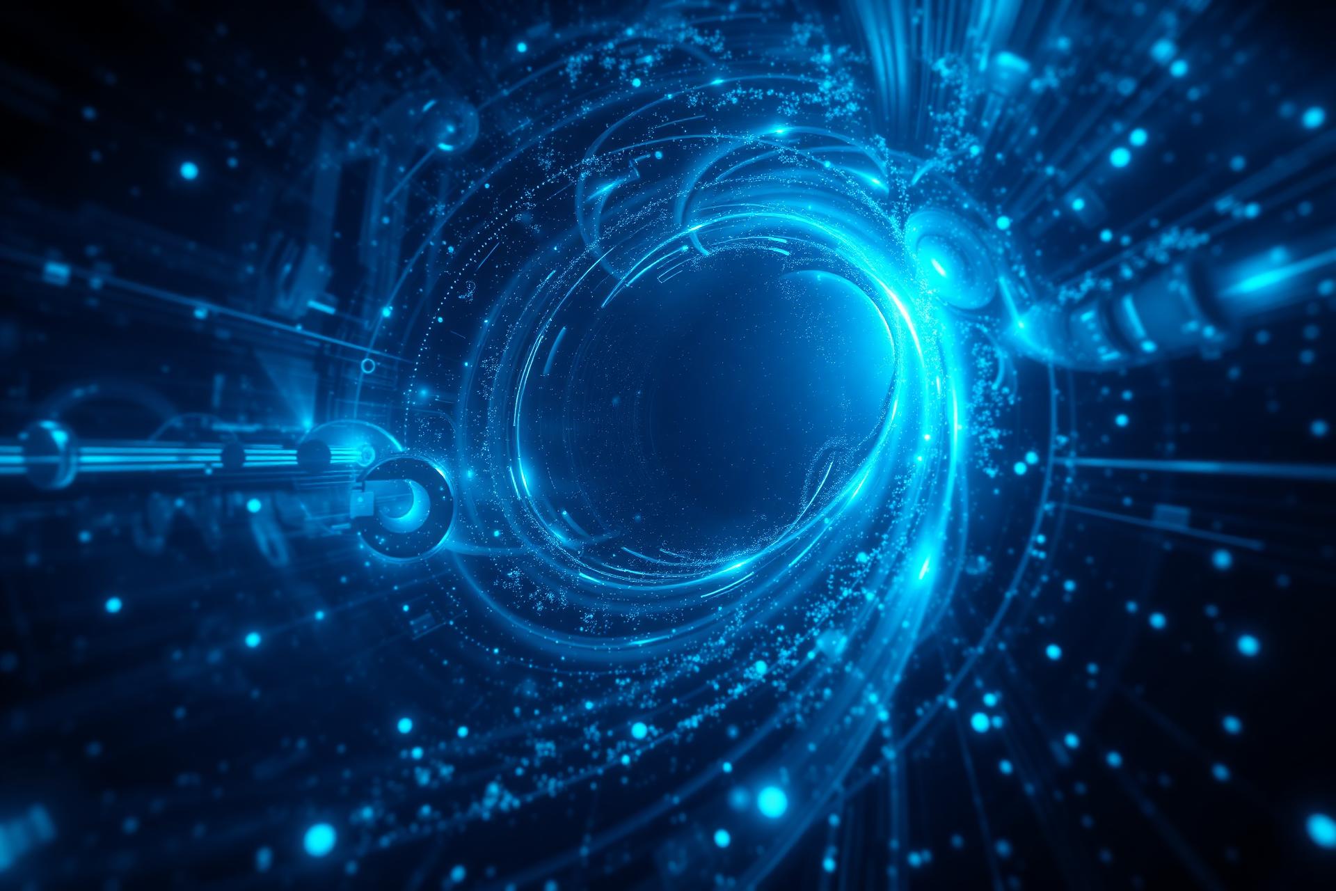 Glowing blue technology vortex